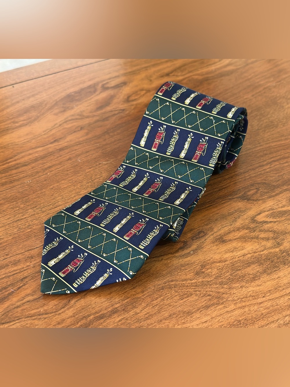 1990’s Tommy Hilfiger Golf 100% Italian Silk Tie Made in USA Preppy Golfcore